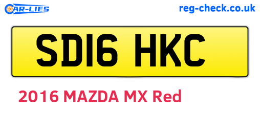 SD16HKC are the vehicle registration plates.