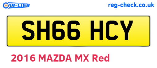 SH66HCY are the vehicle registration plates.