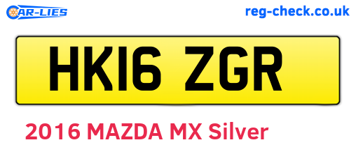 HK16ZGR are the vehicle registration plates.