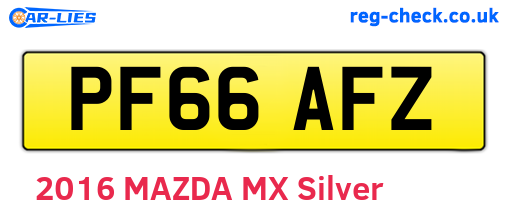 PF66AFZ are the vehicle registration plates.