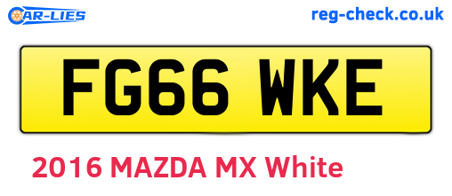 FG66WKE are the vehicle registration plates.