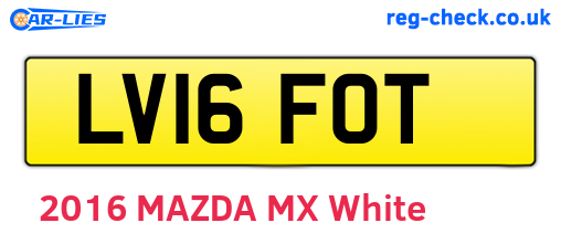 LV16FOT are the vehicle registration plates.