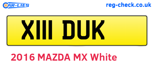 X111DUK are the vehicle registration plates.