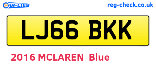 LJ66BKK are the vehicle registration plates.
