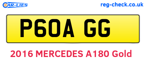 P60AGG are the vehicle registration plates.