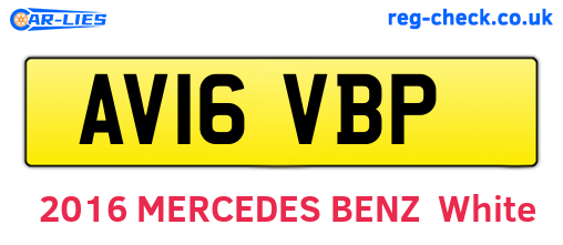 AV16VBP are the vehicle registration plates.