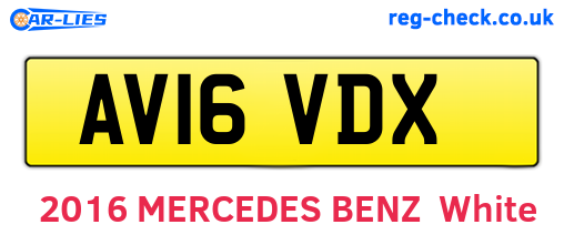 AV16VDX are the vehicle registration plates.