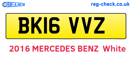 BK16VVZ are the vehicle registration plates.