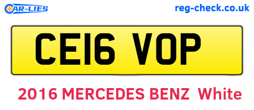 CE16VOP are the vehicle registration plates.