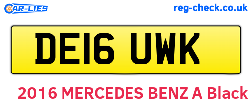 DE16UWK are the vehicle registration plates.