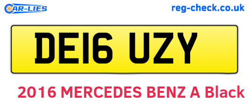 DE16UZY are the vehicle registration plates.