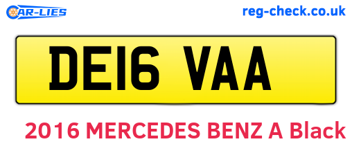 DE16VAA are the vehicle registration plates.