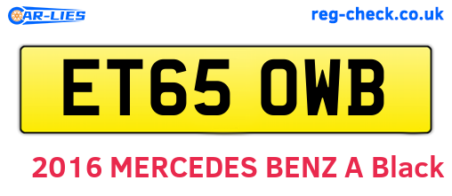 ET65OWB are the vehicle registration plates.