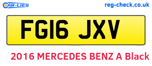 FG16JXV are the vehicle registration plates.
