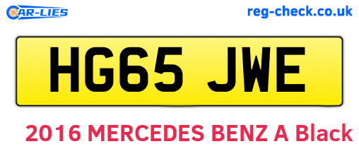 HG65JWE are the vehicle registration plates.