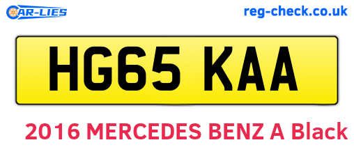 HG65KAA are the vehicle registration plates.