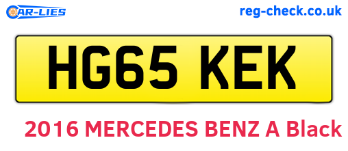 HG65KEK are the vehicle registration plates.