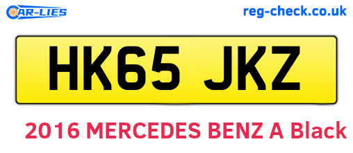 HK65JKZ are the vehicle registration plates.