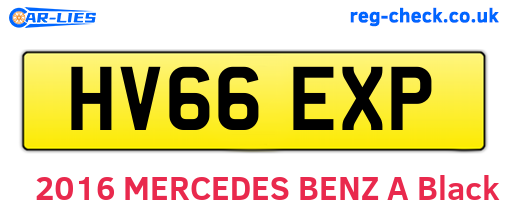 HV66EXP are the vehicle registration plates.