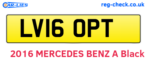 LV16OPT are the vehicle registration plates.