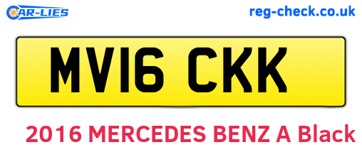 MV16CKK are the vehicle registration plates.