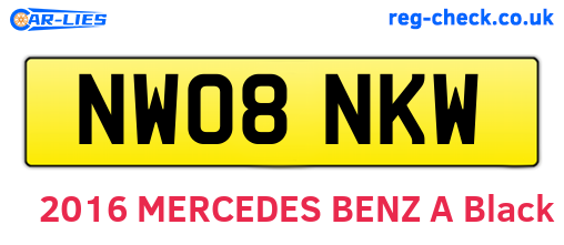 NW08NKW are the vehicle registration plates.