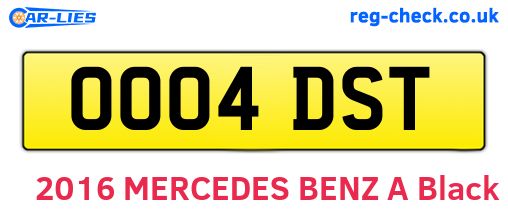 OO04DST are the vehicle registration plates.