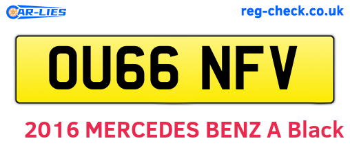 OU66NFV are the vehicle registration plates.
