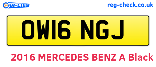 OW16NGJ are the vehicle registration plates.