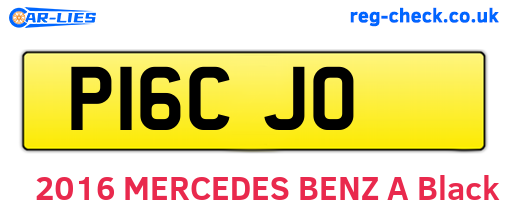 P16CJO are the vehicle registration plates.