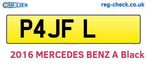 P4JFL are the vehicle registration plates.