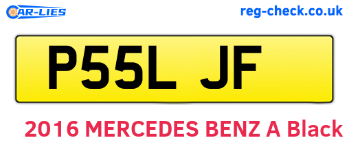 P55LJF are the vehicle registration plates.