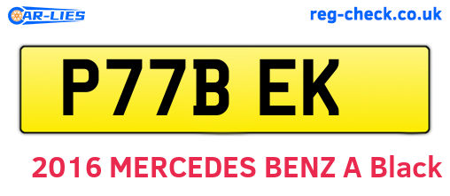 P77BEK are the vehicle registration plates.