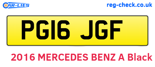 PG16JGF are the vehicle registration plates.