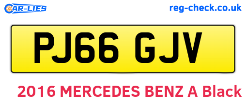PJ66GJV are the vehicle registration plates.