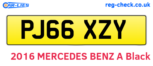 PJ66XZY are the vehicle registration plates.
