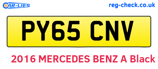 PY65CNV are the vehicle registration plates.