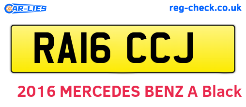 RA16CCJ are the vehicle registration plates.