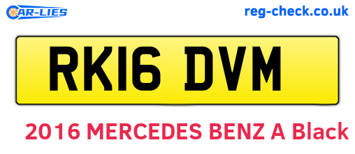 RK16DVM are the vehicle registration plates.