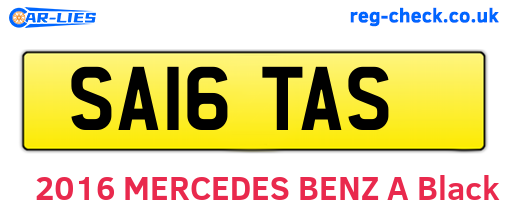 SA16TAS are the vehicle registration plates.