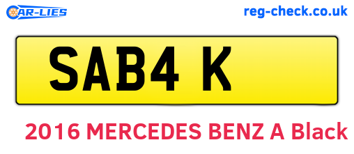 SAB4K are the vehicle registration plates.