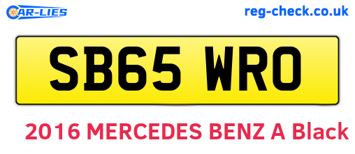 SB65WRO are the vehicle registration plates.