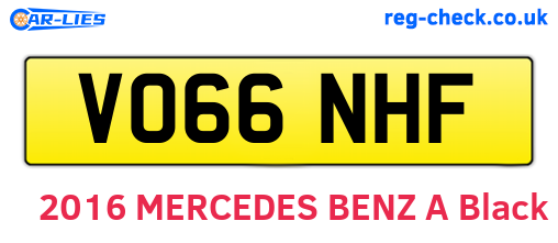 VO66NHF are the vehicle registration plates.