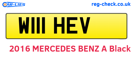 W111HEV are the vehicle registration plates.