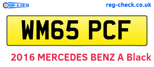 WM65PCF are the vehicle registration plates.