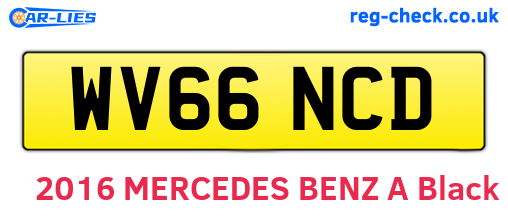 WV66NCD are the vehicle registration plates.
