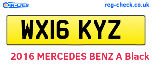 WX16KYZ are the vehicle registration plates.