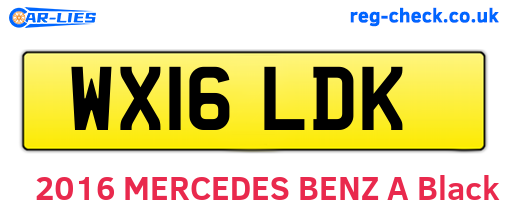 WX16LDK are the vehicle registration plates.