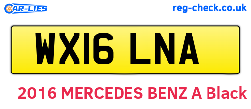 WX16LNA are the vehicle registration plates.