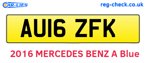 AU16ZFK are the vehicle registration plates.